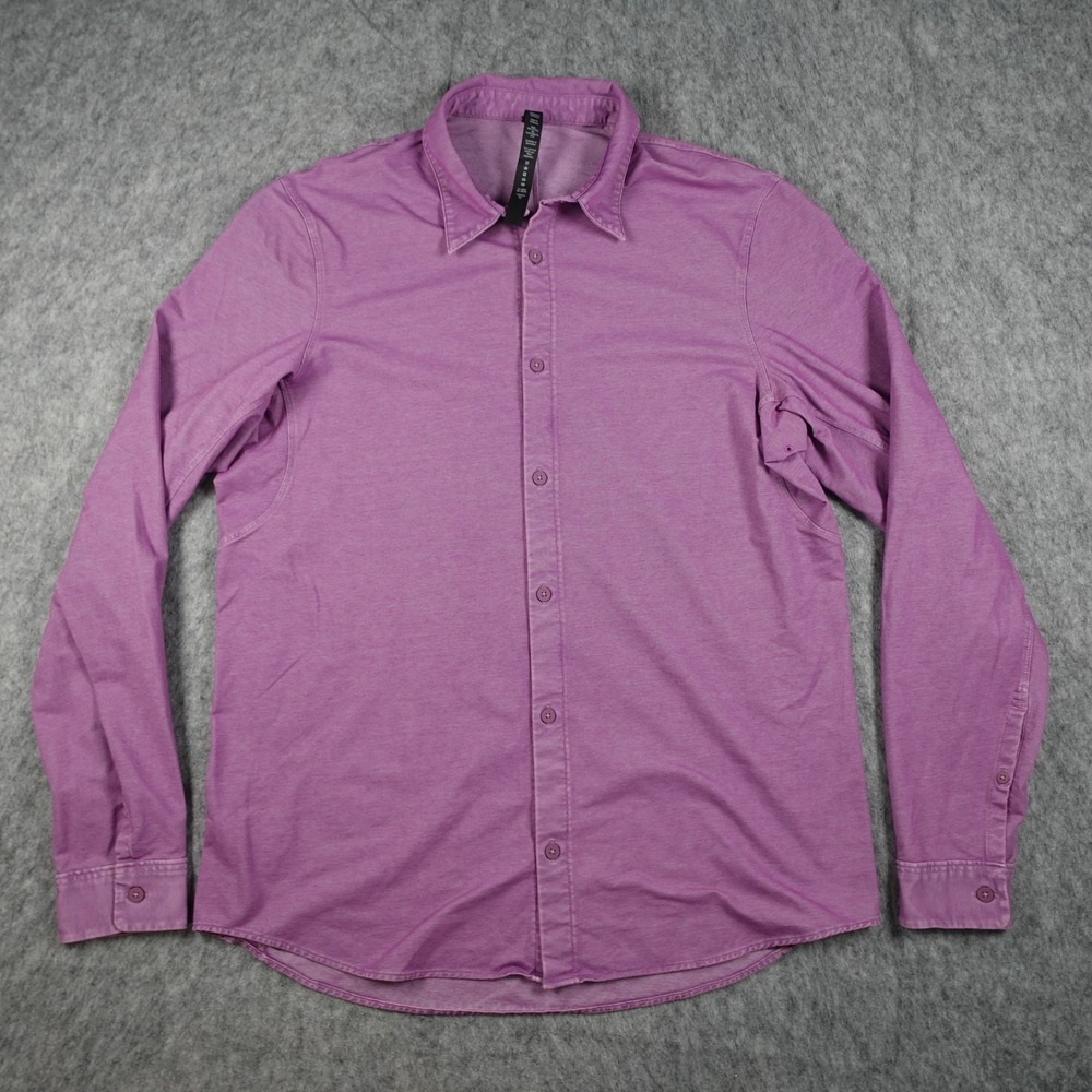 Lululemon Top Mens Large Purple Commission Long Sleeve Button‎ Down Vintage Plum